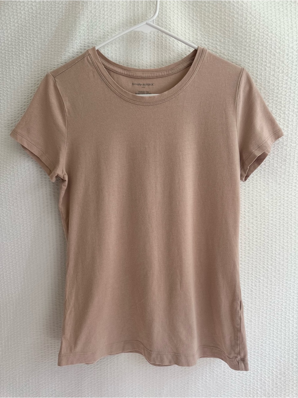 BANANA REPUBLIC Timeless Tee Nude Beige Crew Neck Short Sleeve T Shirt Size Smal
